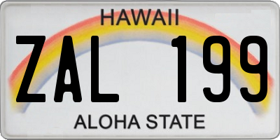 HI license plate ZAL199