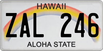 HI license plate ZAL246