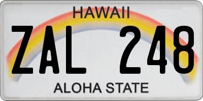 HI license plate ZAL248