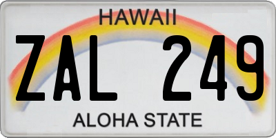 HI license plate ZAL249