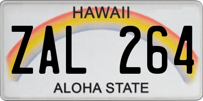 HI license plate ZAL264