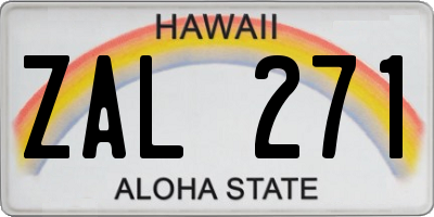 HI license plate ZAL271