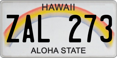 HI license plate ZAL273