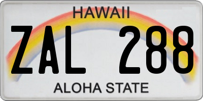 HI license plate ZAL288