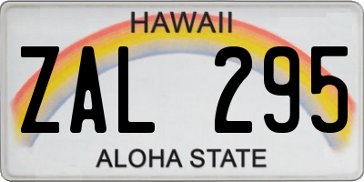 HI license plate ZAL295