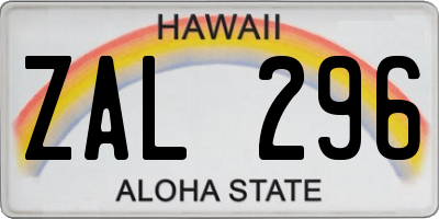 HI license plate ZAL296