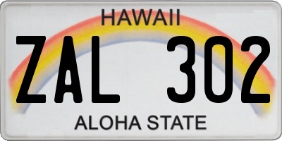 HI license plate ZAL302
