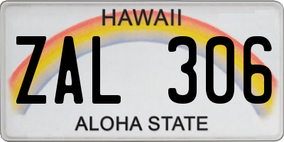 HI license plate ZAL306