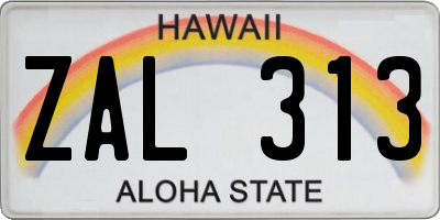 HI license plate ZAL313
