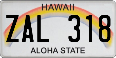 HI license plate ZAL318
