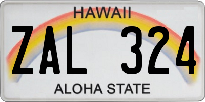 HI license plate ZAL324