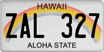 HI license plate ZAL327