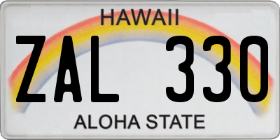 HI license plate ZAL330