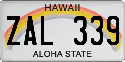 HI license plate ZAL339