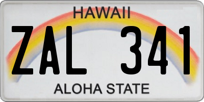 HI license plate ZAL341