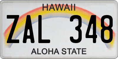 HI license plate ZAL348