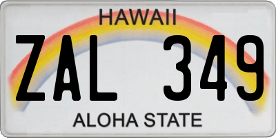 HI license plate ZAL349