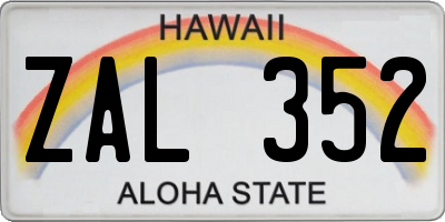 HI license plate ZAL352