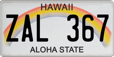 HI license plate ZAL367