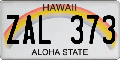 HI license plate ZAL373