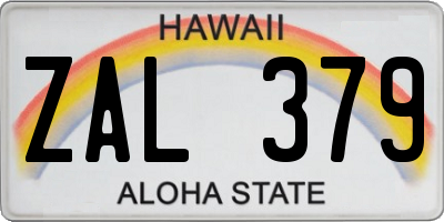HI license plate ZAL379