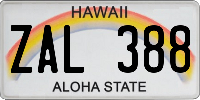 HI license plate ZAL388