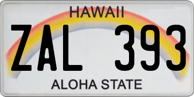 HI license plate ZAL393