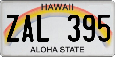 HI license plate ZAL395