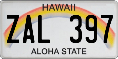 HI license plate ZAL397