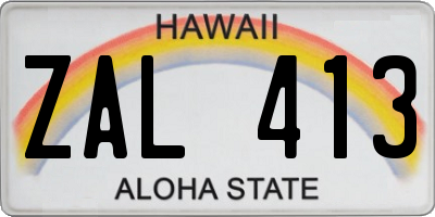 HI license plate ZAL413