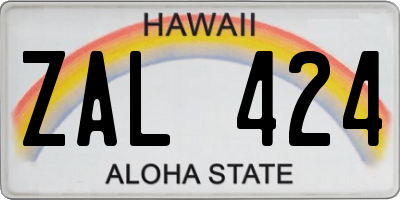 HI license plate ZAL424