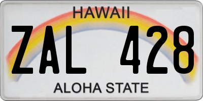 HI license plate ZAL428