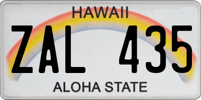 HI license plate ZAL435