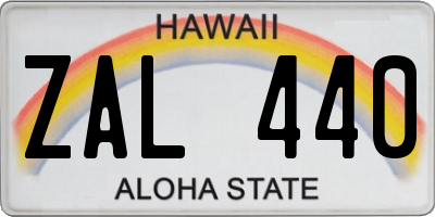 HI license plate ZAL440