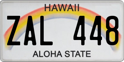 HI license plate ZAL448