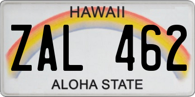 HI license plate ZAL462