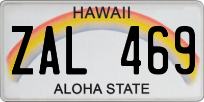 HI license plate ZAL469