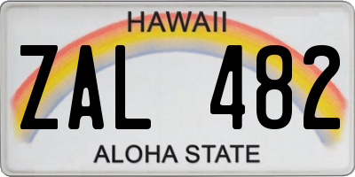 HI license plate ZAL482
