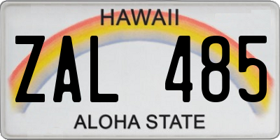 HI license plate ZAL485