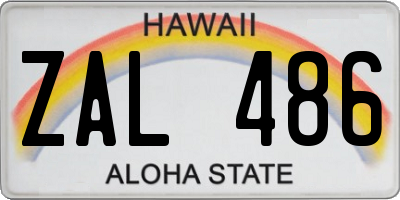 HI license plate ZAL486