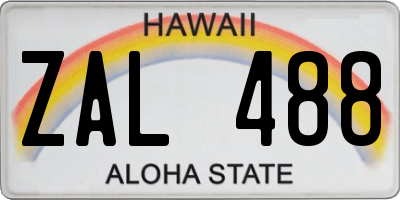 HI license plate ZAL488