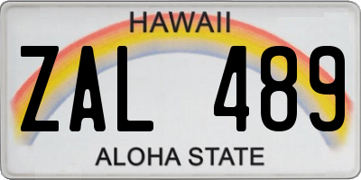 HI license plate ZAL489