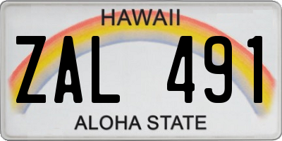HI license plate ZAL491