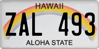 HI license plate ZAL493