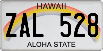 HI license plate ZAL528