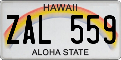 HI license plate ZAL559