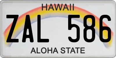 HI license plate ZAL586