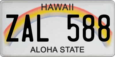 HI license plate ZAL588