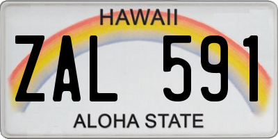 HI license plate ZAL591