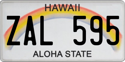 HI license plate ZAL595